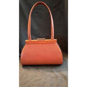 Monsac Women's Leather Perforated Purse Shoulder Bag Handbag Coral Peach